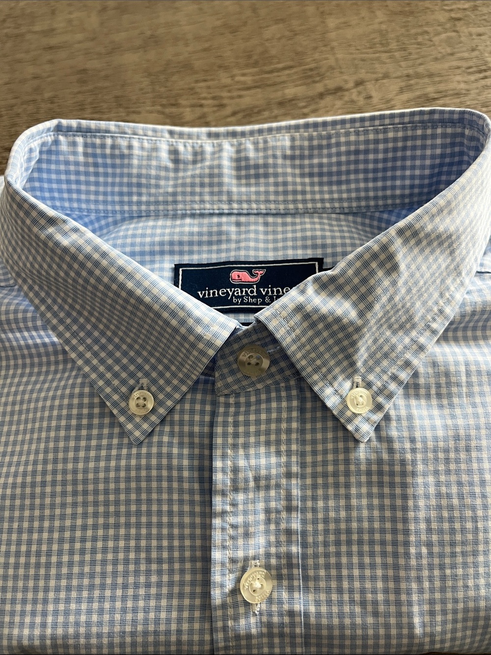 Vineyard Vines Men’s Blue Gingham Button-Down Dress Shirt XL